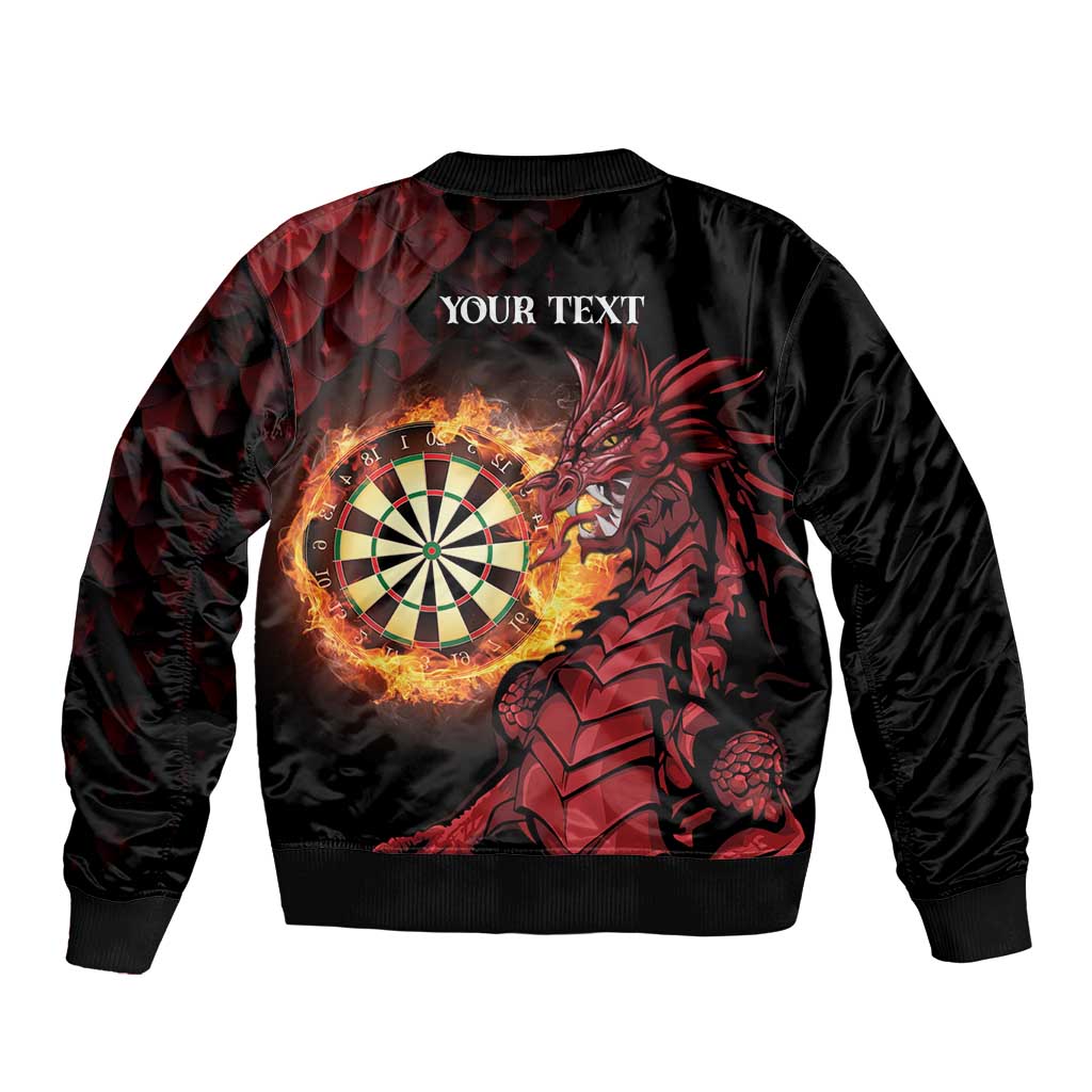 Wales Darts Personalised Bomber Jacket Red Dragon Cymru Am Byth