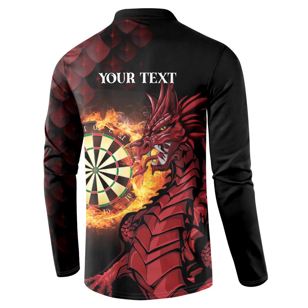 Wales Darts Personalised Button Sweatshirt Red Dragon Cymru Am Byth