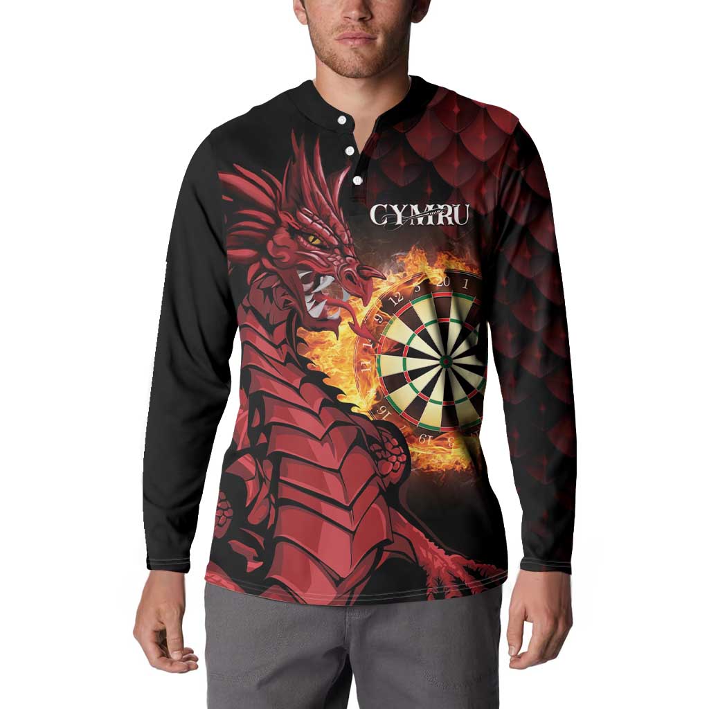 Wales Darts Personalised Button Sweatshirt Red Dragon Cymru Am Byth