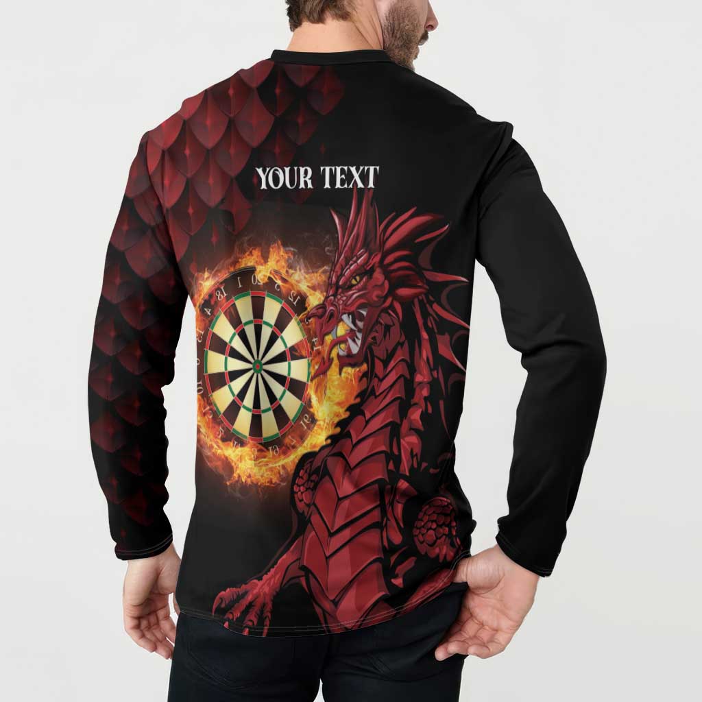 Wales Darts Personalised Button Sweatshirt Red Dragon Cymru Am Byth