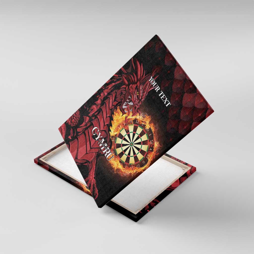 Wales Darts Personalised Canvas Wall Art Red Dragon Cymru Am Byth