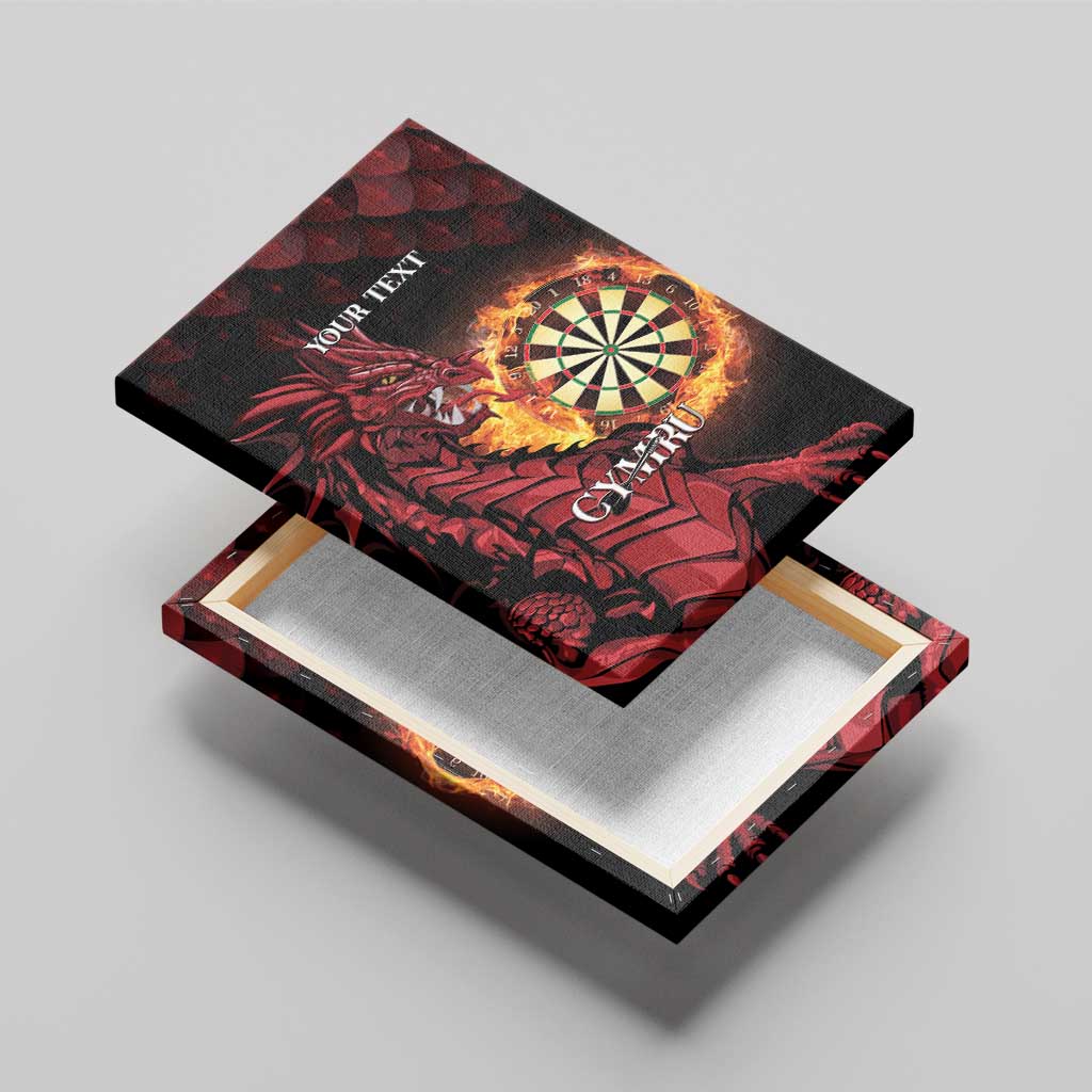 Wales Darts Personalised Canvas Wall Art Red Dragon Cymru Am Byth