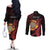 Wales Darts Personalised Couples Matching Off The Shoulder Long Sleeve Dress and Long Sleeve Button Shirt Red Dragon Cymru Am Byth