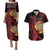 Wales Darts Personalised Couples Matching Puletasi and Hawaiian Shirt Red Dragon Cymru Am Byth