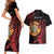 Wales Darts Personalised Couples Matching Short Sleeve Bodycon Dress and Hawaiian Shirt Red Dragon Cymru Am Byth