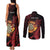Wales Darts Personalised Couples Matching Tank Maxi Dress and Long Sleeve Button Shirt Red Dragon Cymru Am Byth