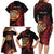 Wales Darts Personalised Family Matching Long Sleeve Bodycon Dress and Hawaiian Shirt Red Dragon Cymru Am Byth
