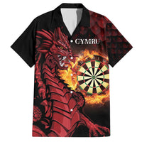 Wales Darts Personalised Family Matching Long Sleeve Bodycon Dress and Hawaiian Shirt Red Dragon Cymru Am Byth