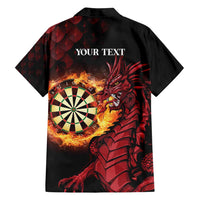 Wales Darts Personalised Family Matching Long Sleeve Bodycon Dress and Hawaiian Shirt Red Dragon Cymru Am Byth