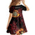 Wales Darts Personalised Family Matching Off The Shoulder Long Sleeve Dress and Hawaiian Shirt Red Dragon Cymru Am Byth