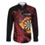 Wales Darts Personalised Family Matching Off The Shoulder Long Sleeve Dress and Hawaiian Shirt Red Dragon Cymru Am Byth