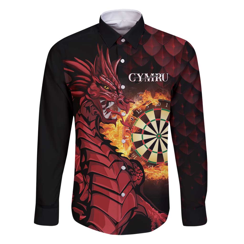 Wales Darts Personalised Family Matching Off Shoulder Maxi Dress and Hawaiian Shirt Red Dragon Cymru Am Byth