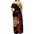 Wales Darts Personalised Family Matching Off Shoulder Maxi Dress and Hawaiian Shirt Red Dragon Cymru Am Byth