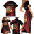 Wales Darts Personalised Family Matching Short Sleeve Bodycon Dress and Hawaiian Shirt Red Dragon Cymru Am Byth