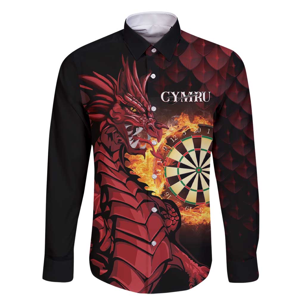 Wales Darts Personalised Family Matching Short Sleeve Bodycon Dress and Hawaiian Shirt Red Dragon Cymru Am Byth