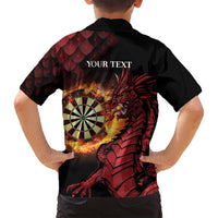 Wales Darts Personalised Family Matching Summer Maxi Dress and Hawaiian Shirt Red Dragon Cymru Am Byth