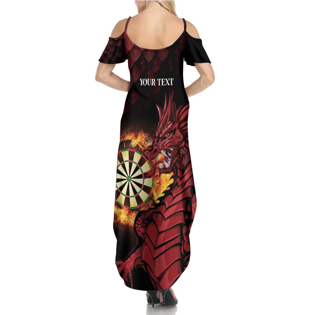 Wales Darts Personalised Family Matching Summer Maxi Dress and Hawaiian Shirt Red Dragon Cymru Am Byth