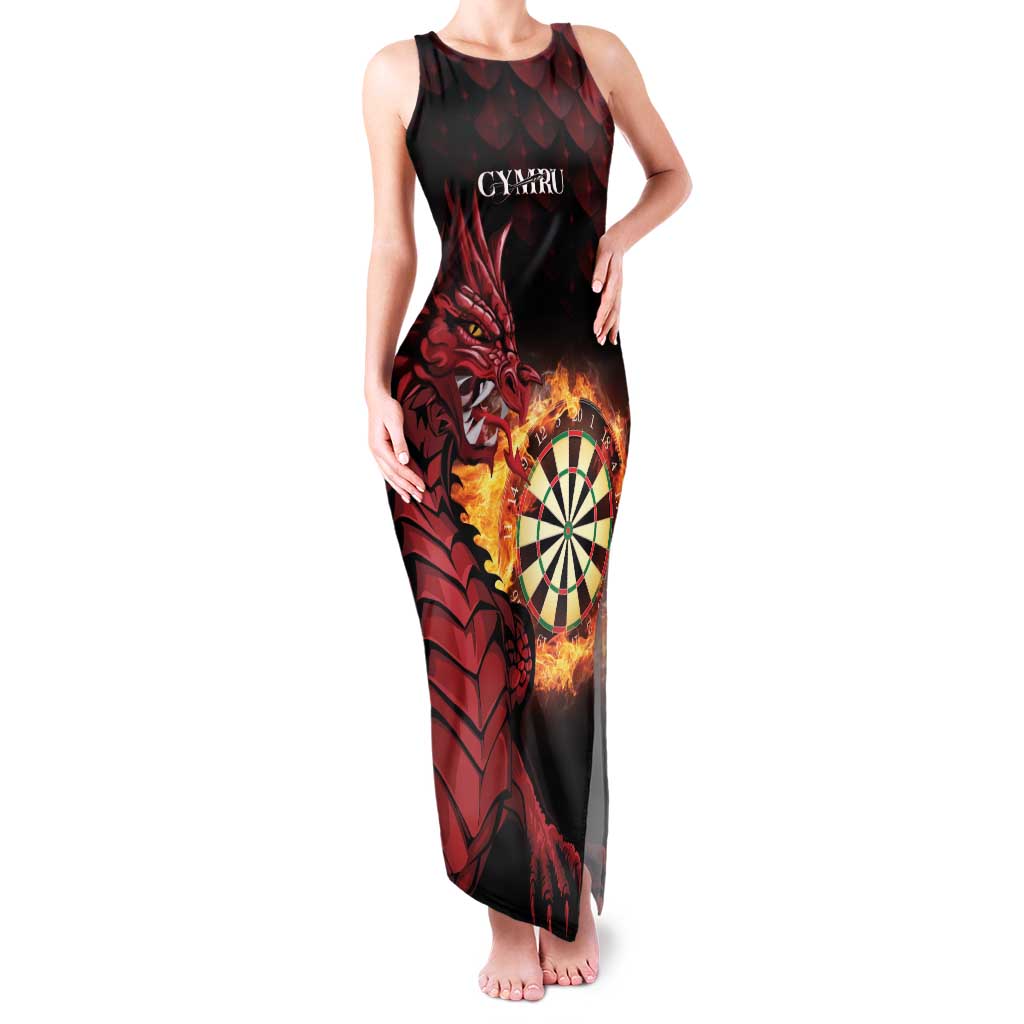 Wales Darts Personalised Family Matching Tank Maxi Dress and Hawaiian Shirt Red Dragon Cymru Am Byth