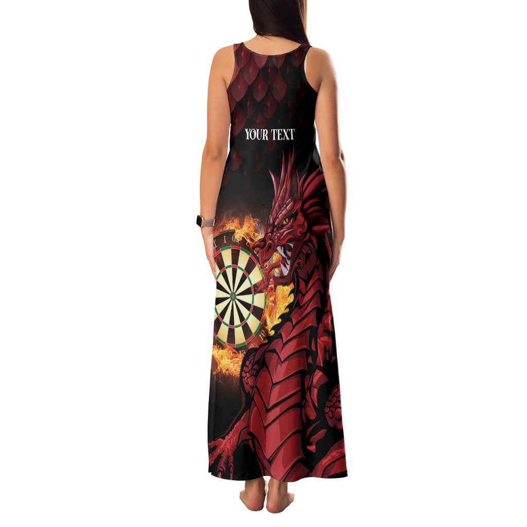 Wales Darts Personalised Family Matching Tank Maxi Dress and Hawaiian Shirt Red Dragon Cymru Am Byth