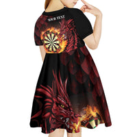 Wales Darts Personalised Kid Short Sleeve Dress Red Dragon Cymru Am Byth