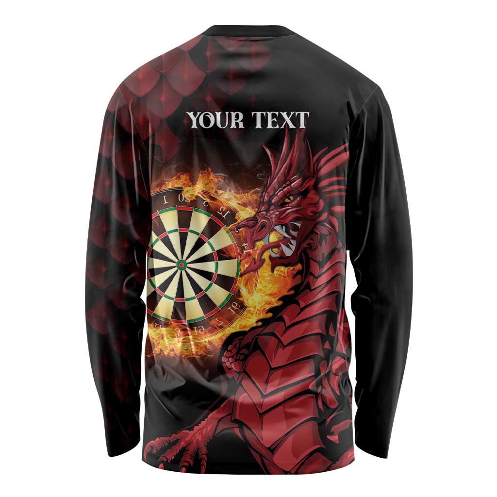 Wales Darts Personalised Long Sleeve Shirt Red Dragon Cymru Am Byth