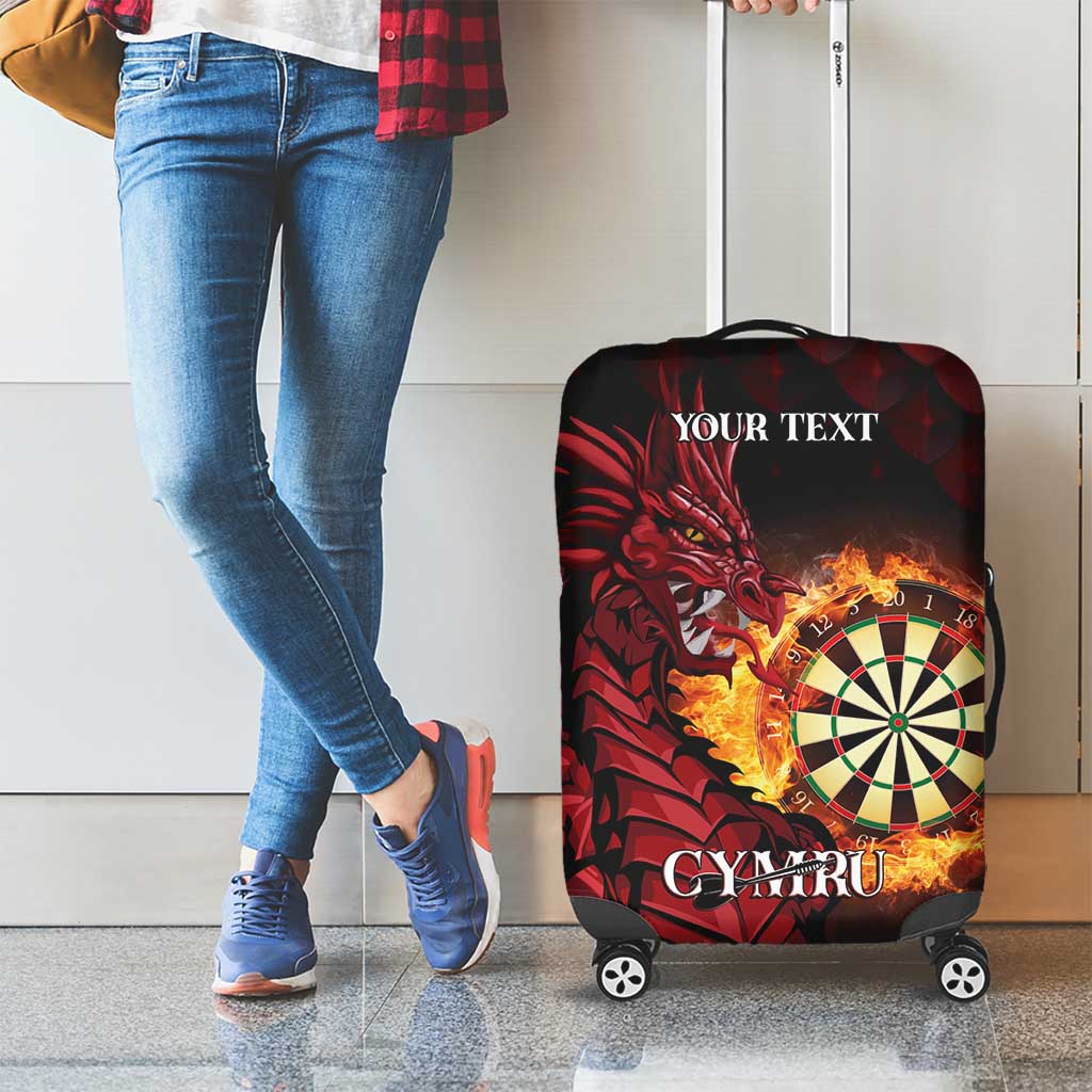 Wales Darts Personalised Luggage Cover Red Dragon Cymru Am Byth