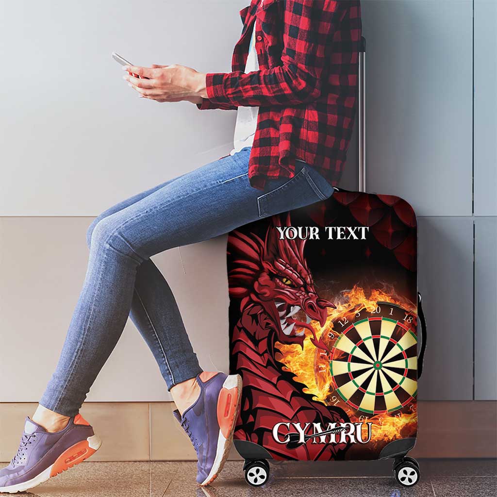 Wales Darts Personalised Luggage Cover Red Dragon Cymru Am Byth