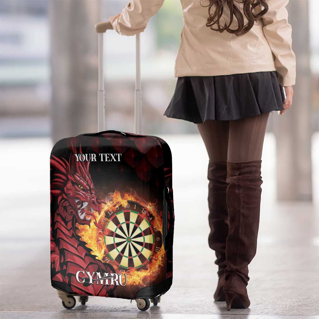 Wales Darts Personalised Luggage Cover Red Dragon Cymru Am Byth