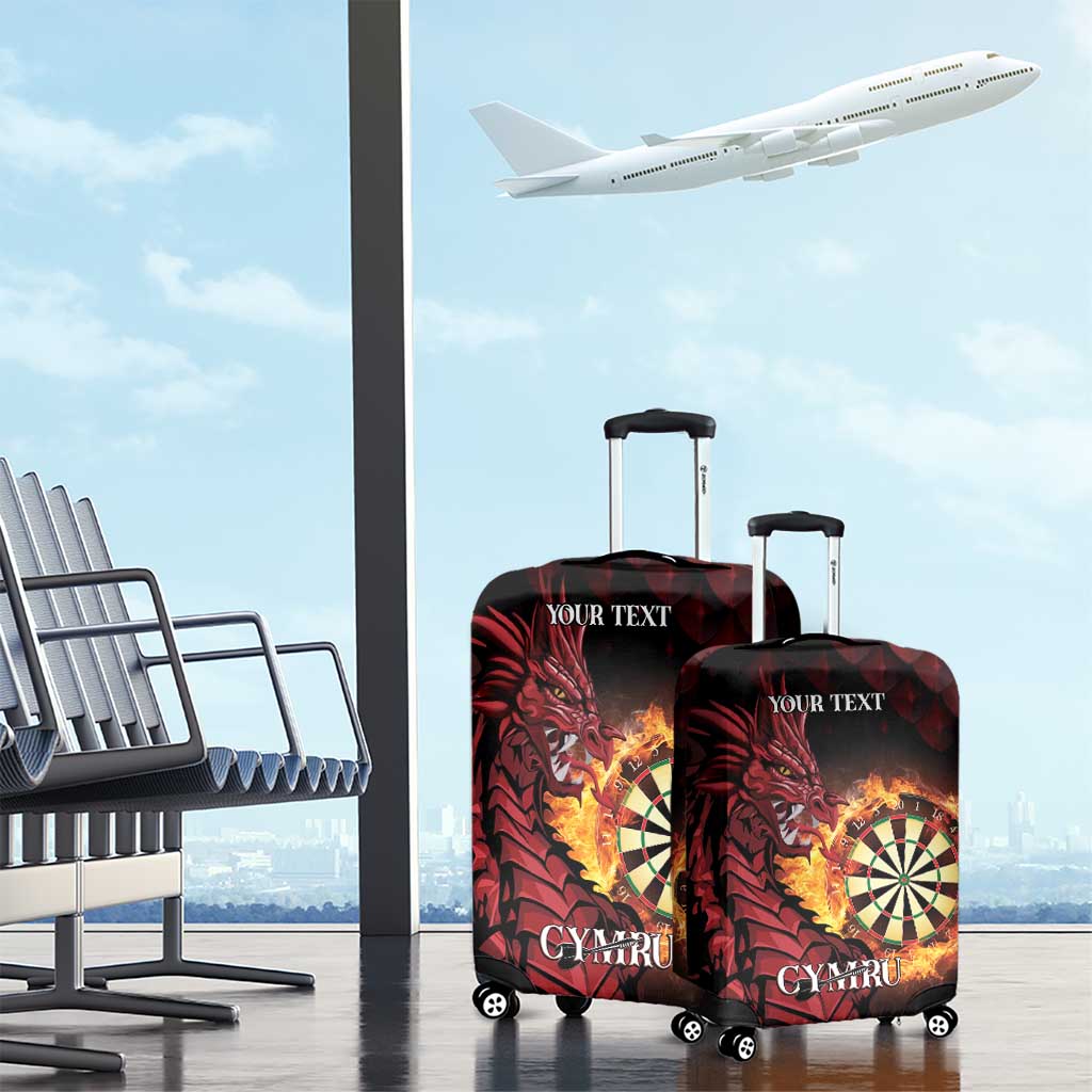 Wales Darts Personalised Luggage Cover Red Dragon Cymru Am Byth