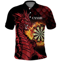 Wales Darts Personalised Polo Shirt Red Dragon Cymru Am Byth