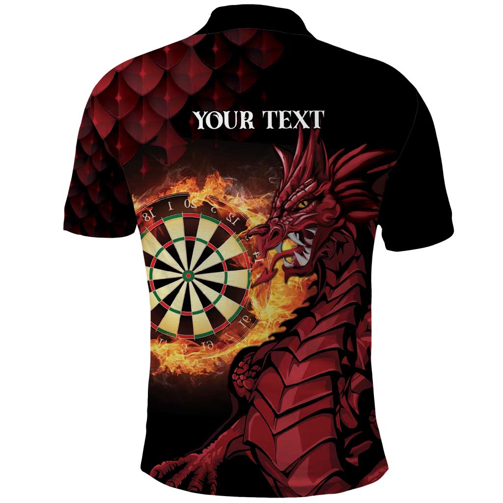 Wales Darts Personalised Polo Shirt Red Dragon Cymru Am Byth