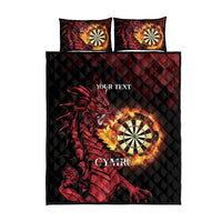 Wales Darts Personalised Quilt Bed Set Red Dragon Cymru Am Byth - Wonder Print Shop