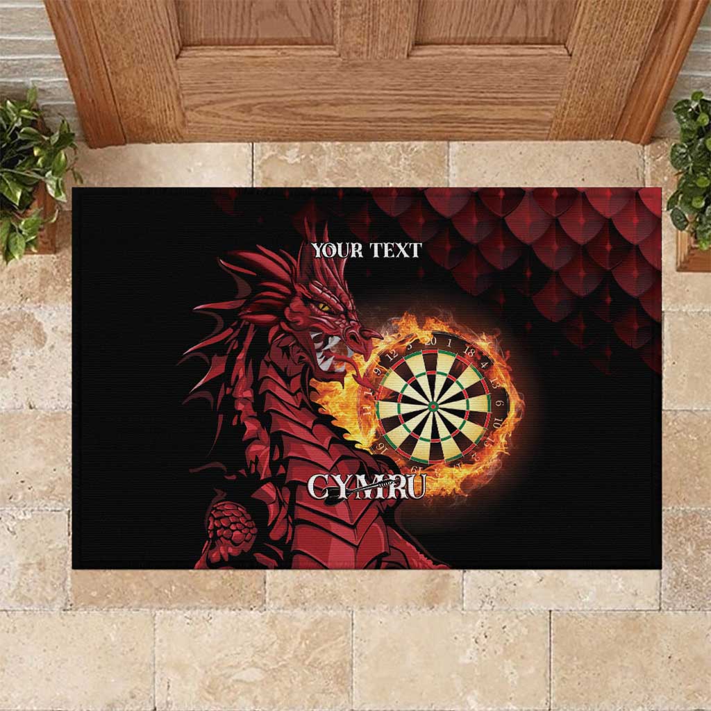 Wales Darts Personalised Rubber Doormat Red Dragon Cymru Am Byth - Wonder Print Shop