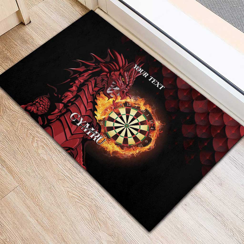 Wales Darts Personalised Rubber Doormat Red Dragon Cymru Am Byth - Wonder Print Shop