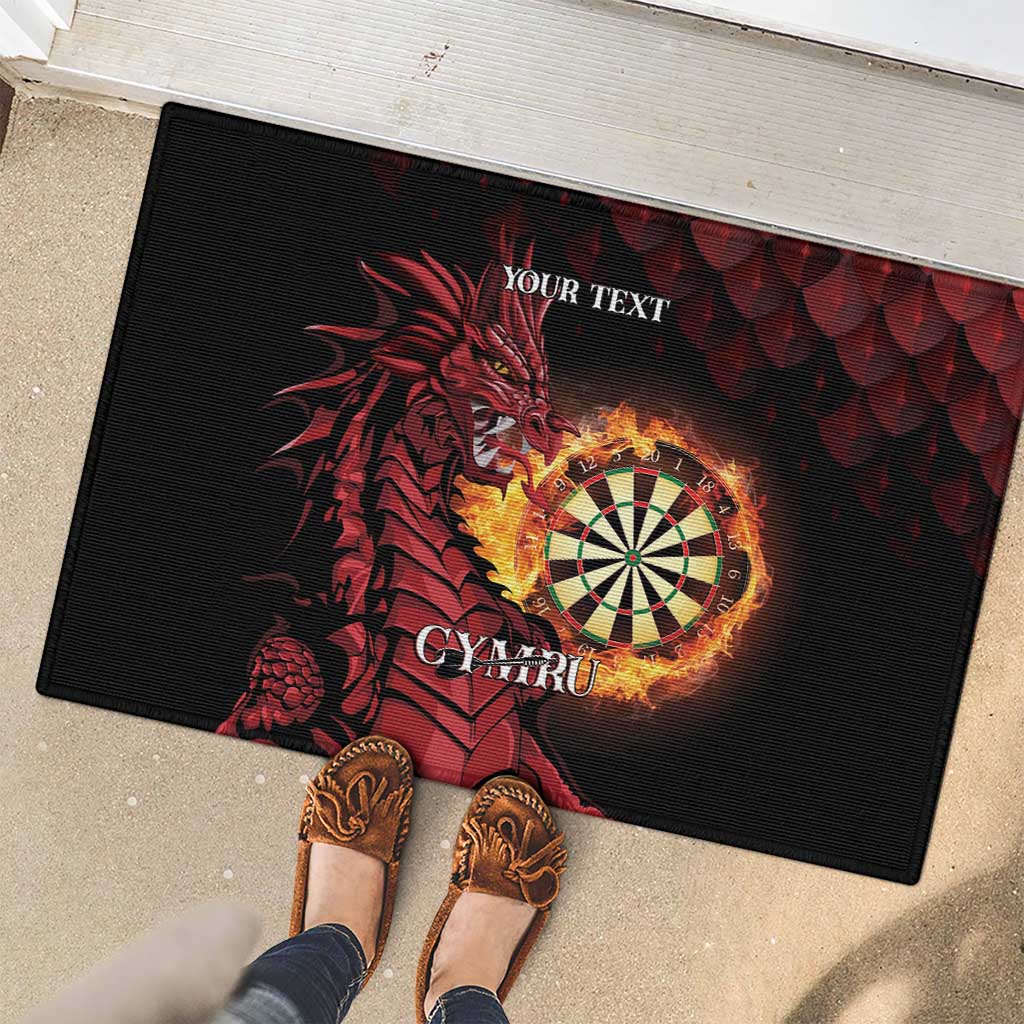 Wales Darts Personalised Rubber Doormat Red Dragon Cymru Am Byth - Wonder Print Shop
