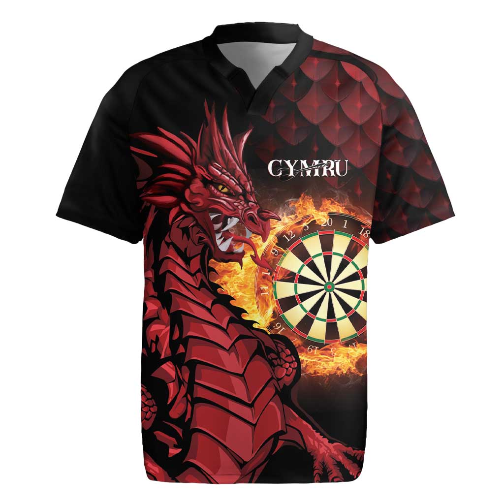 Wales Darts Personalised Rugby Jersey Red Dragon Cymru Am Byth - Wonder Print Shop