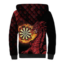 Wales Darts Personalised Sherpa Hoodie Red Dragon Cymru Am Byth - Wonder Print Shop