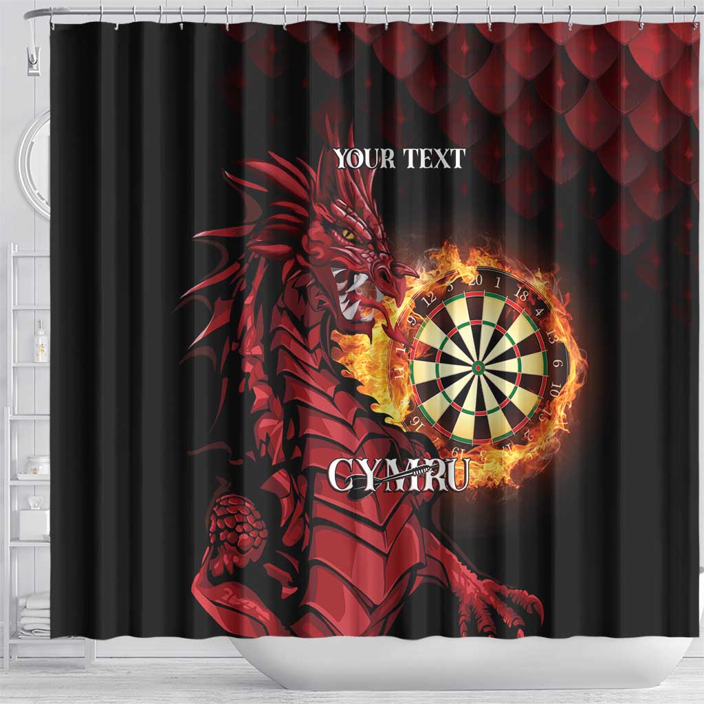 Wales Darts Personalised Shower Curtain Red Dragon Cymru Am Byth - Wonder Print Shop