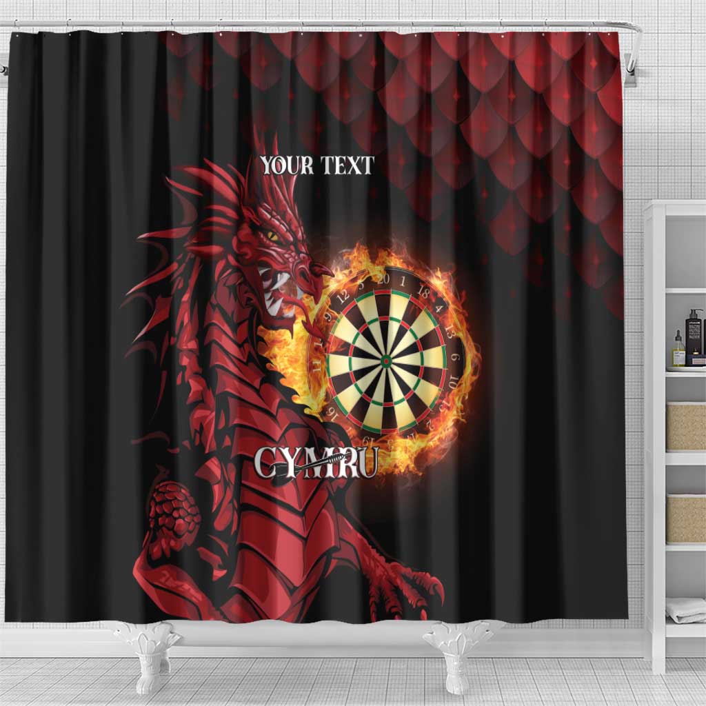 Wales Darts Personalised Shower Curtain Red Dragon Cymru Am Byth - Wonder Print Shop