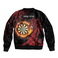 Wales Darts Personalised Sleeve Zip Bomber Jacket Red Dragon Cymru Am Byth - Wonder Print Shop