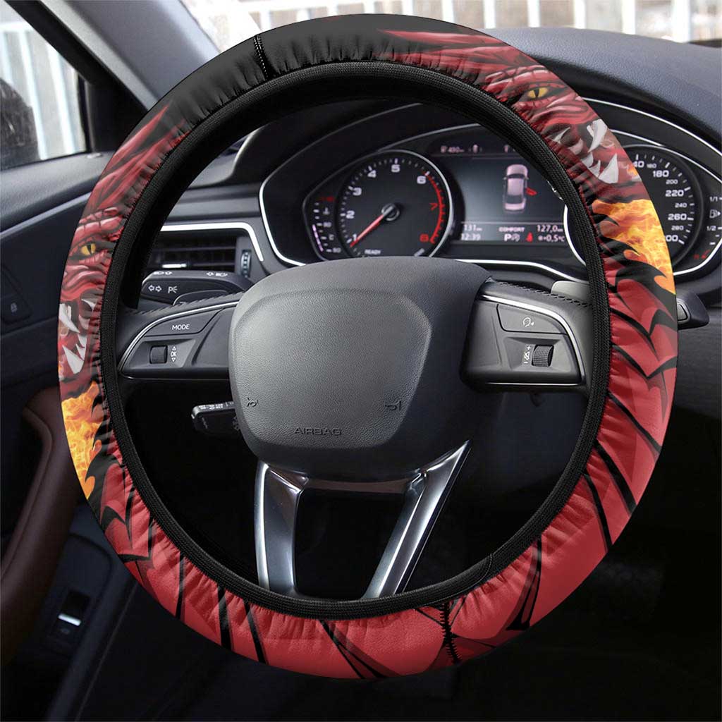 Wales Darts Steering Wheel Cover Red Dragon Cymru Am Byth - Wonder Print Shop