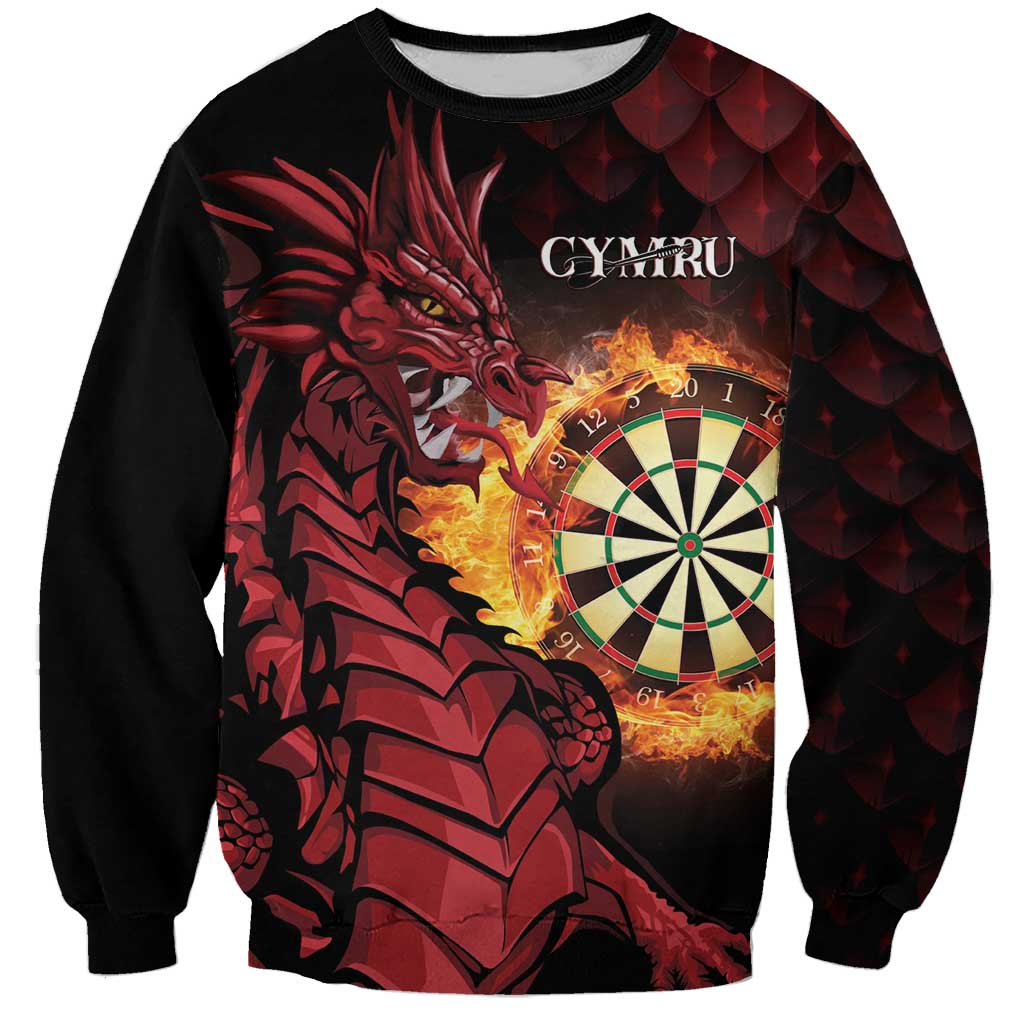 Wales Darts Personalised Sweatshirt Red Dragon Cymru Am Byth - Wonder Print Shop