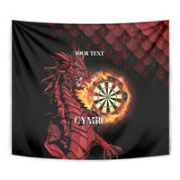 Wales Darts Personalised Tapestry Red Dragon Cymru Am Byth - Wonder Print Shop