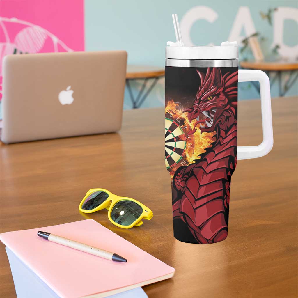 Wales Darts Personalised Tumbler With Handle Red Dragon Cymru Am Byth - Wonder Print Shop