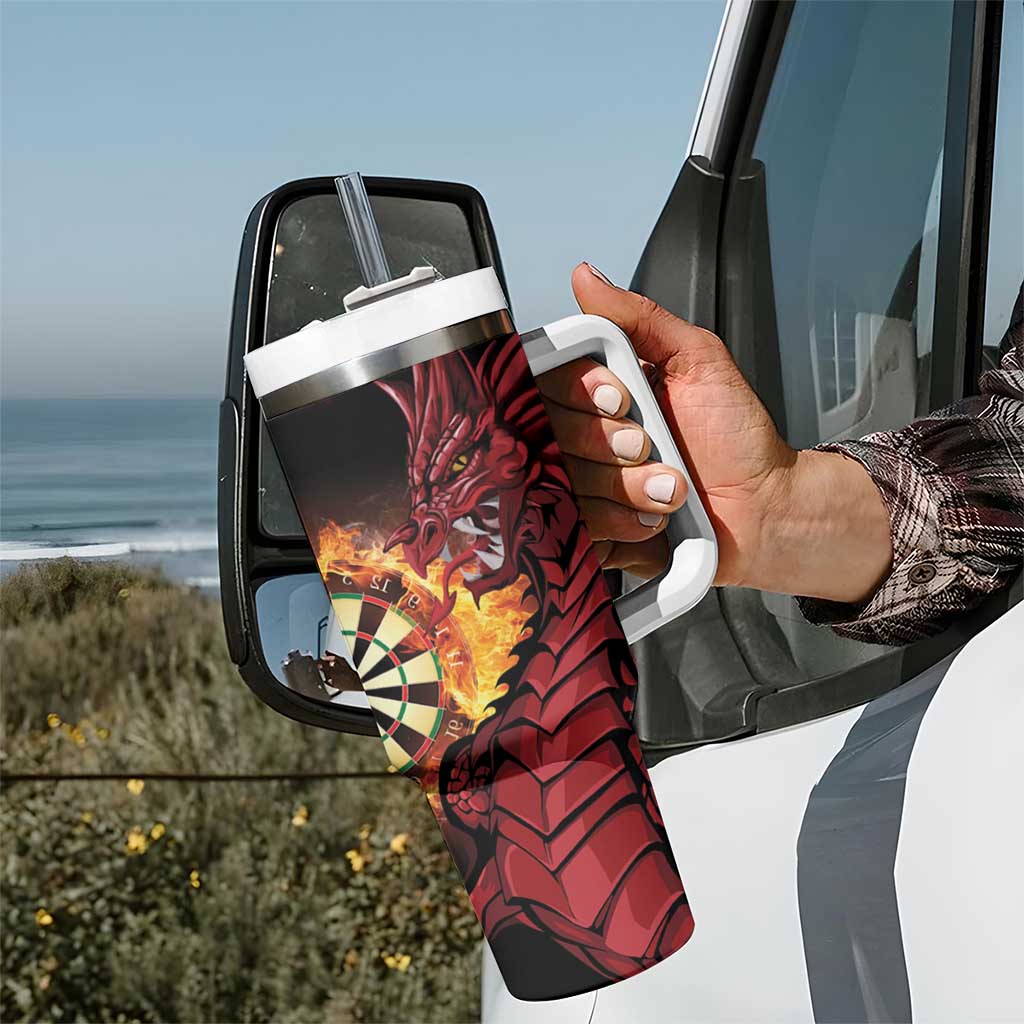 Wales Darts Personalised Tumbler With Handle Red Dragon Cymru Am Byth - Wonder Print Shop
