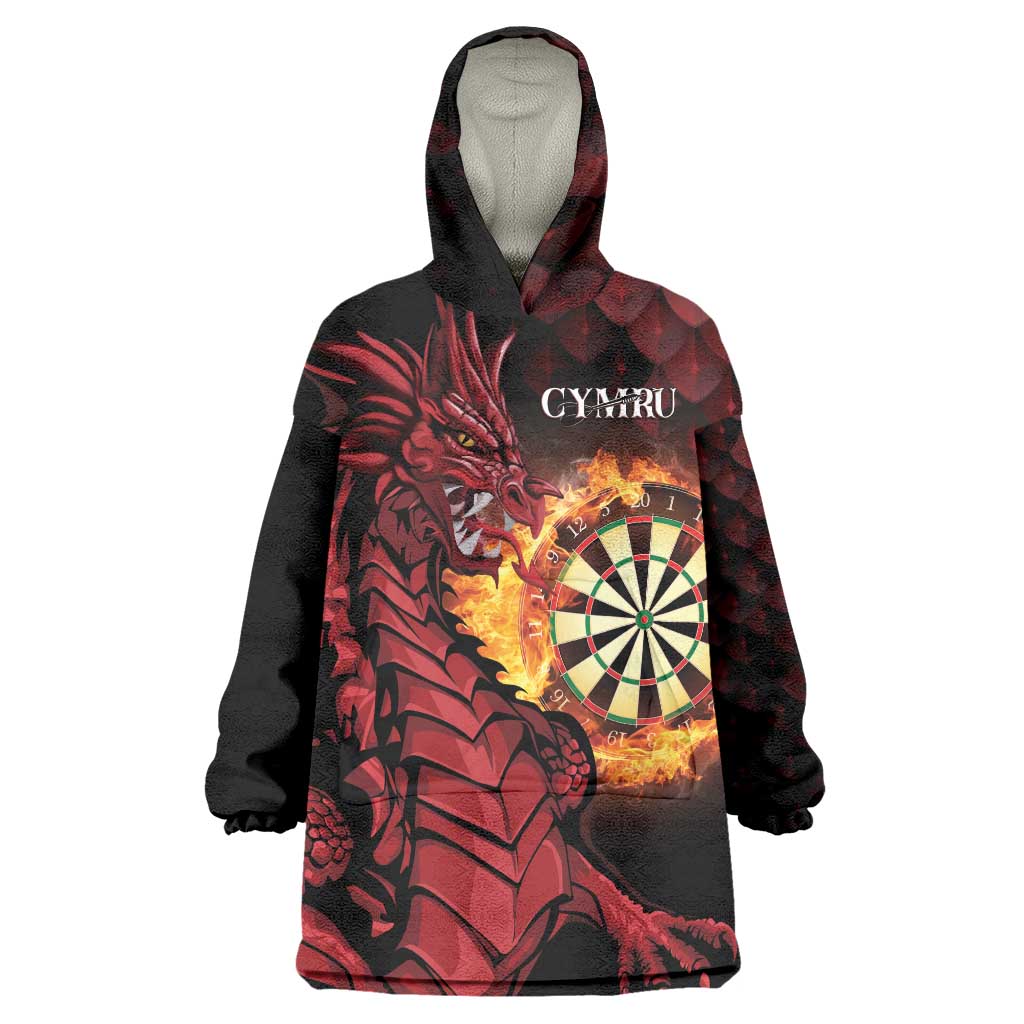 Wales Darts Personalised Wearable Blanket Hoodie Red Dragon Cymru Am Byth - Wonder Print Shop