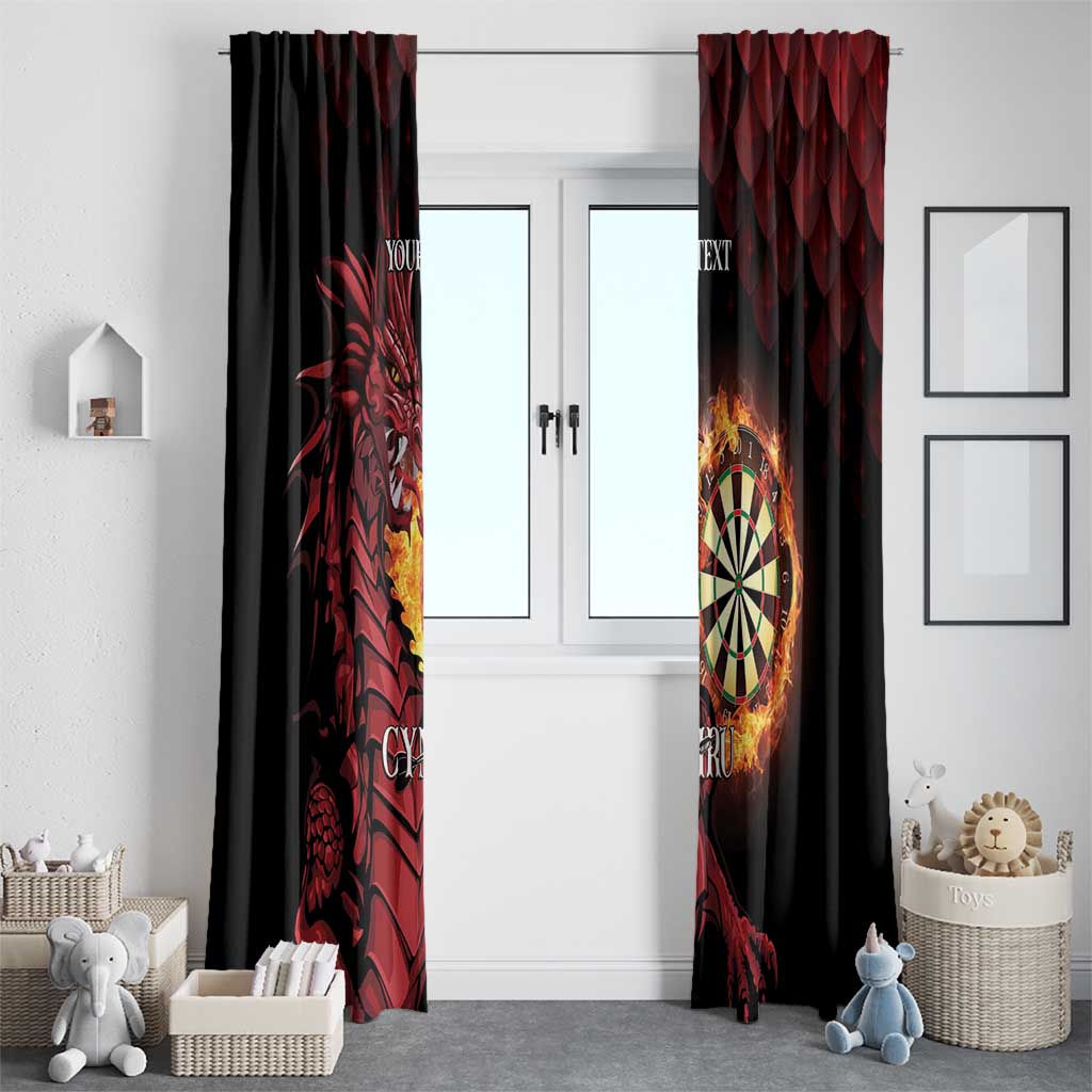 Wales Darts Personalised Window Curtain Red Dragon Cymru Am Byth - Wonder Print Shop