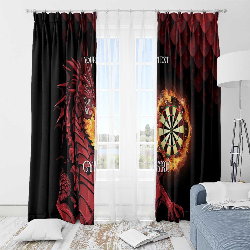 Wales Darts Personalised Window Curtain Red Dragon Cymru Am Byth - Wonder Print Shop