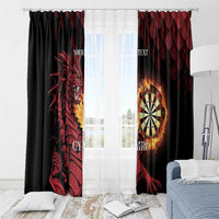 Wales Darts Personalised Window Curtain Red Dragon Cymru Am Byth - Wonder Print Shop