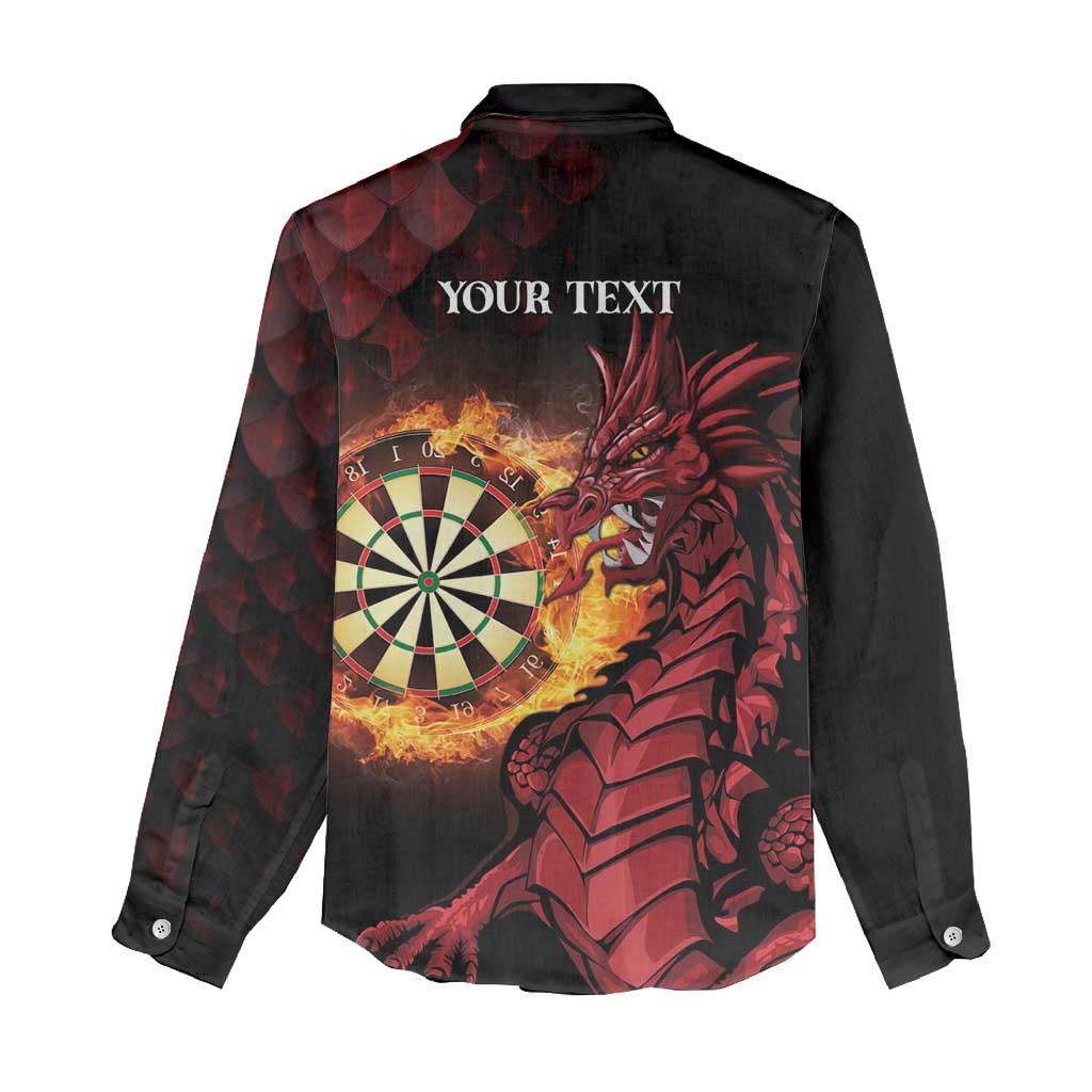Wales Darts Personalised Women Casual Shirt Red Dragon Cymru Am Byth - Wonder Print Shop